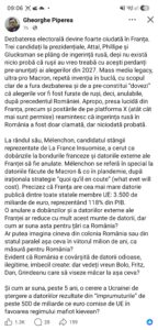 Postare Piperea Franța - ingerința rusă si datorii