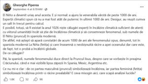 Piperea despre El Nino